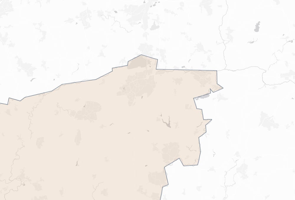 Map of West Sussex and the Surrey border, with Crawley marked as our base and East Grinstead, Horsham, Haywards Heath and Horley marked as the towns where we meet clients.